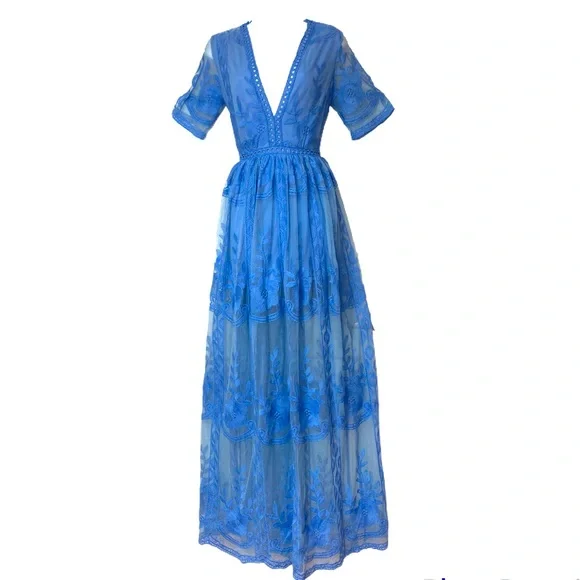 chinese dress ladies Whitney Black Lace Maxi Romper main image 1
